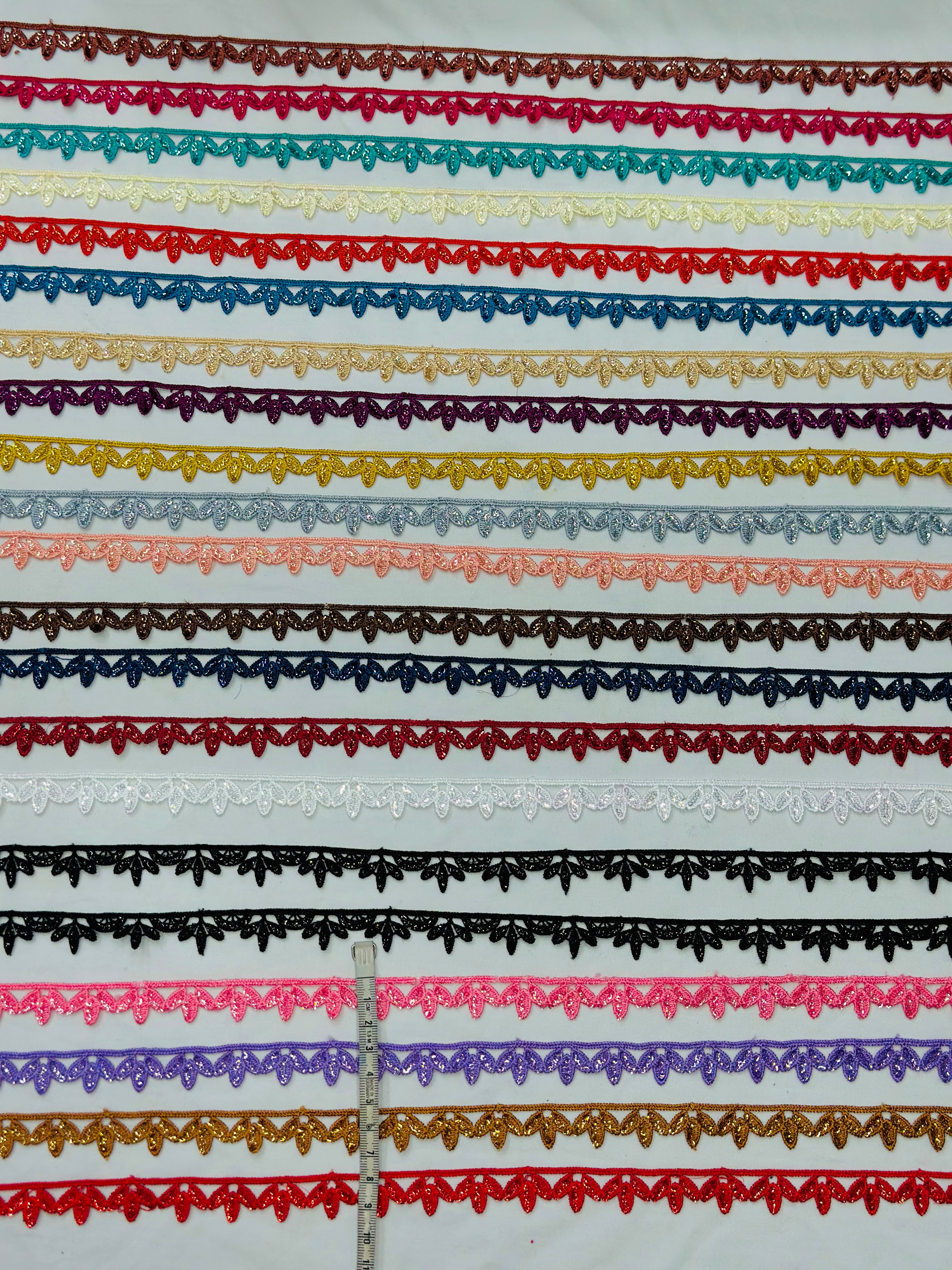 China Original Colorful Diamond Sitara Lace | Rs.29/Gaz | Complete Set